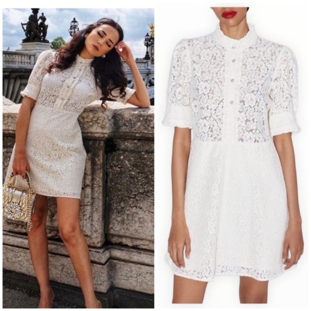 Zara off white lace dress. Size XS